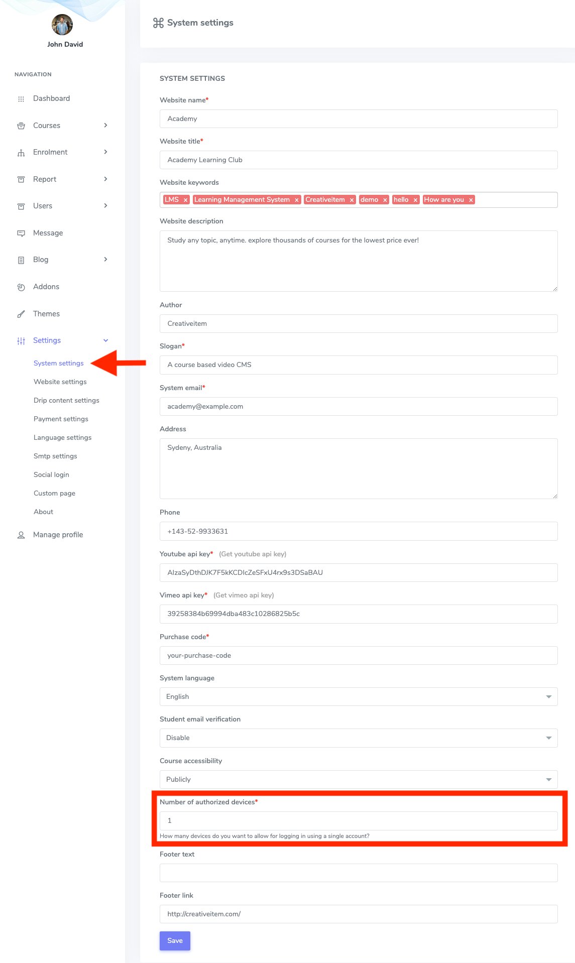 Academy Login Device Limitation