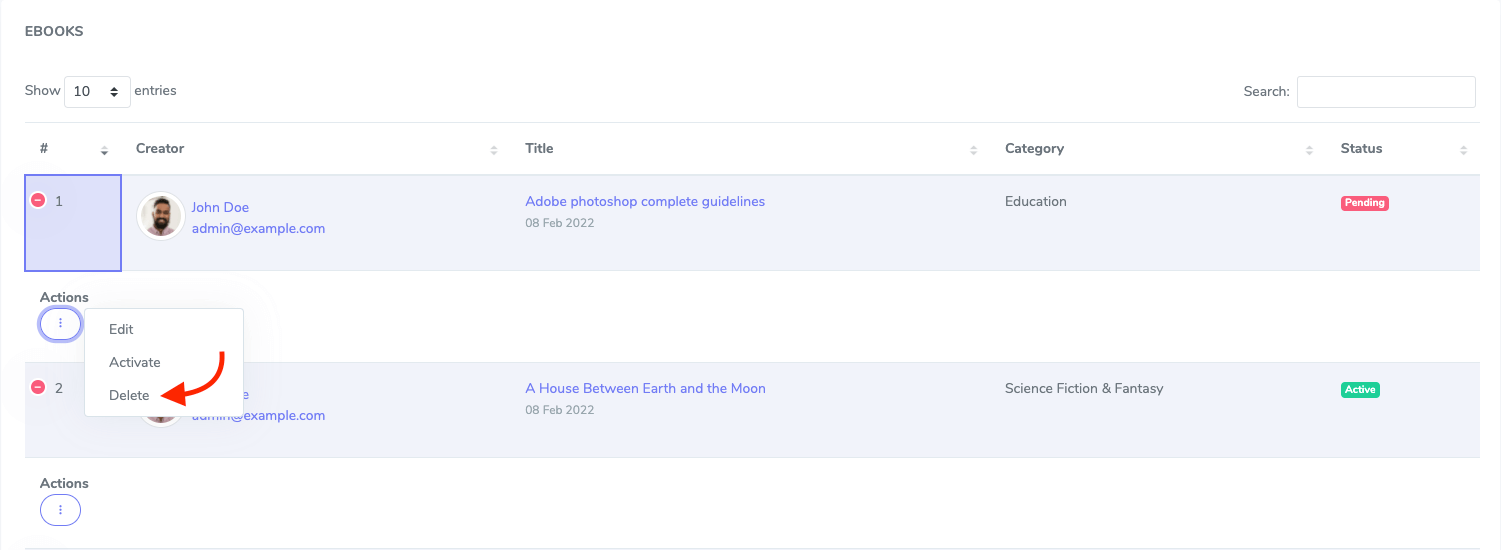 Delete Ebook Academy