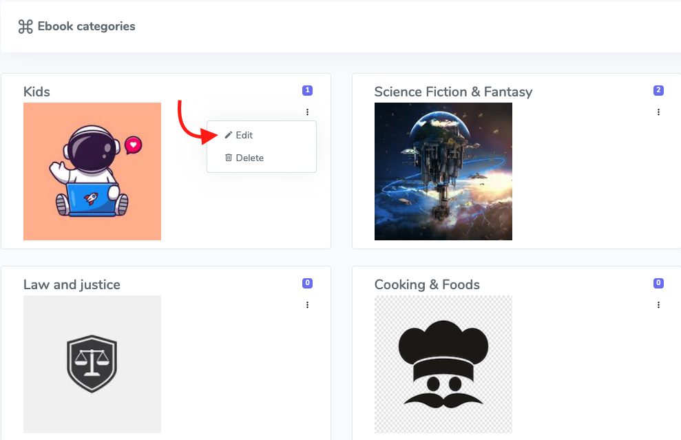Editing Ebook Category