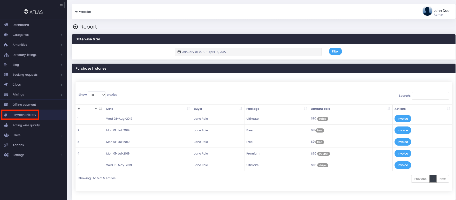 Atlas Payment History 1