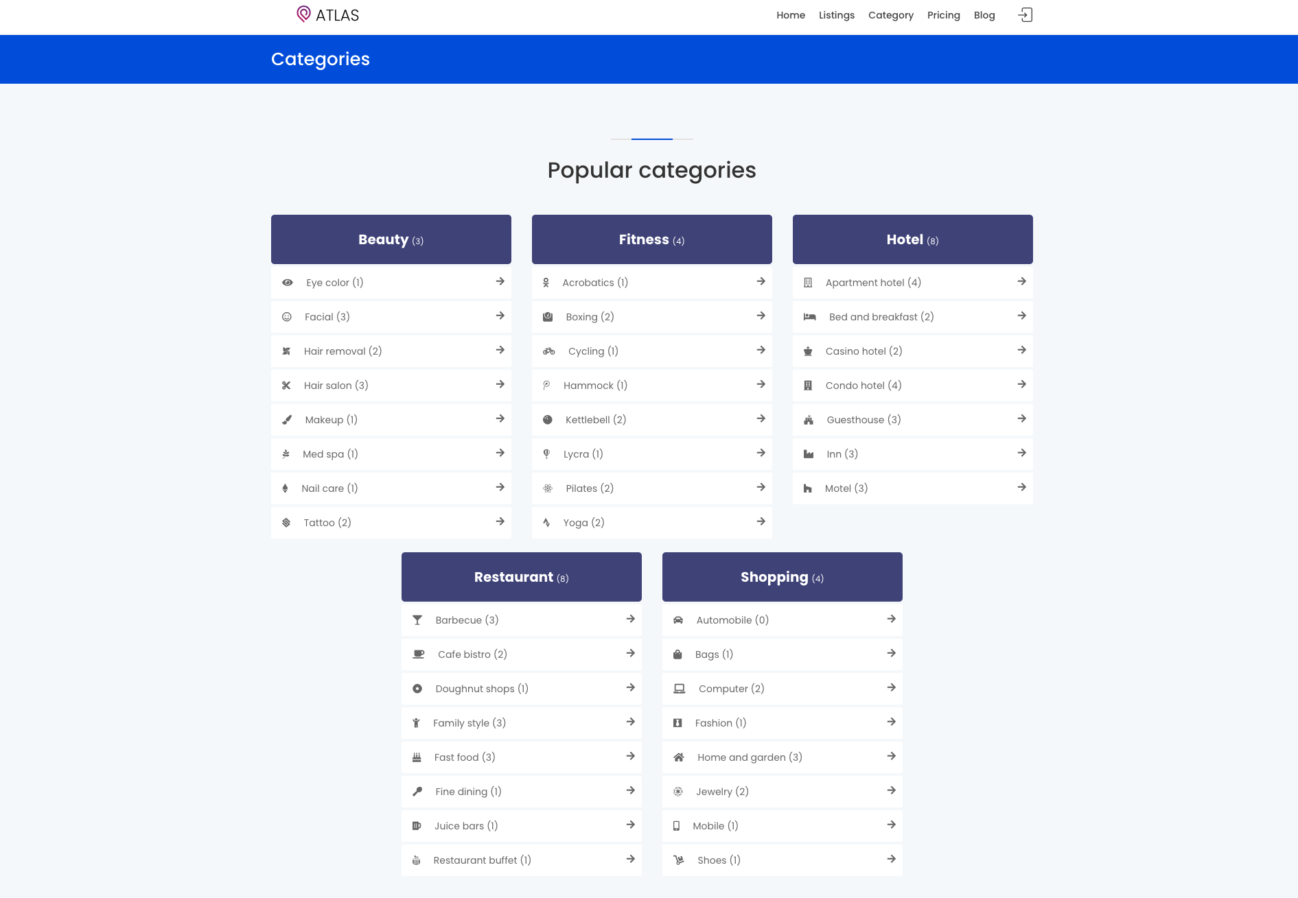 Atlas Category Page