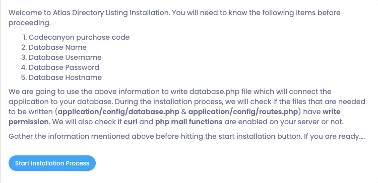 Atlas Starting Installation Process