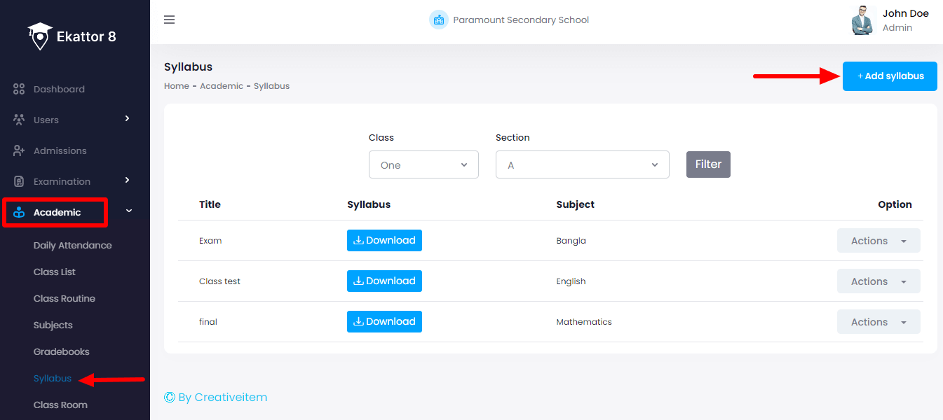 Ekattor 8 Adding Syllabus 1