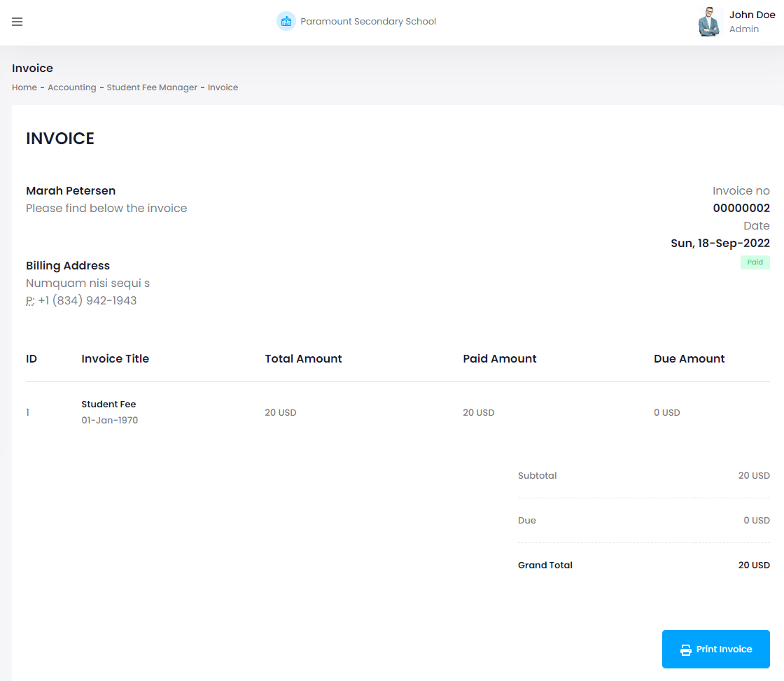 Ekattor 8 Printing Invoice 2