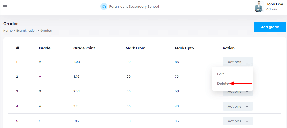 Ekattor 8 Deleting Grade