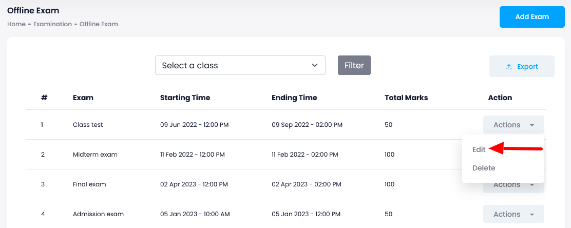 Ekattor 8 Deleting Offline Exam