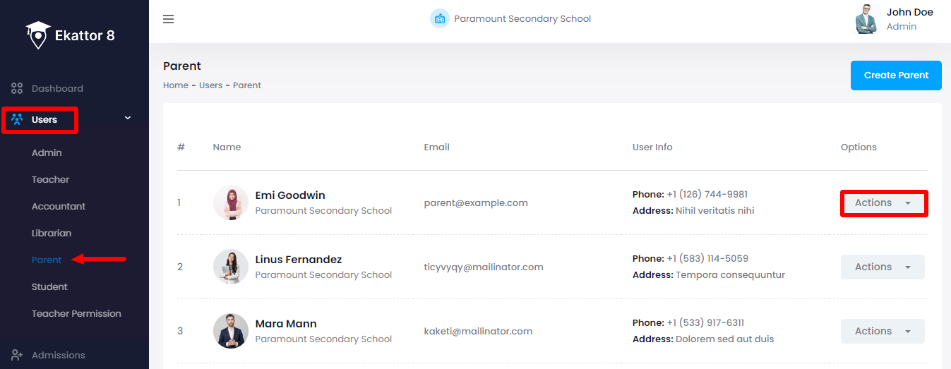 Ekattor 8 Managing Parent