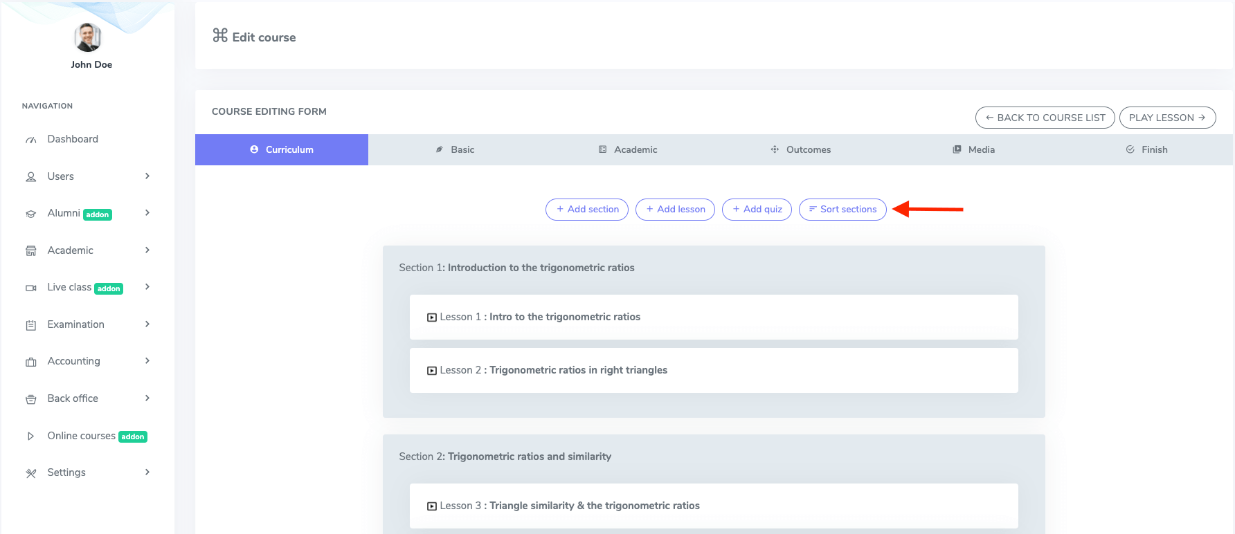 Sorting Section