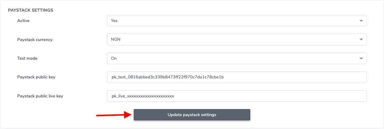 Updating Paystack