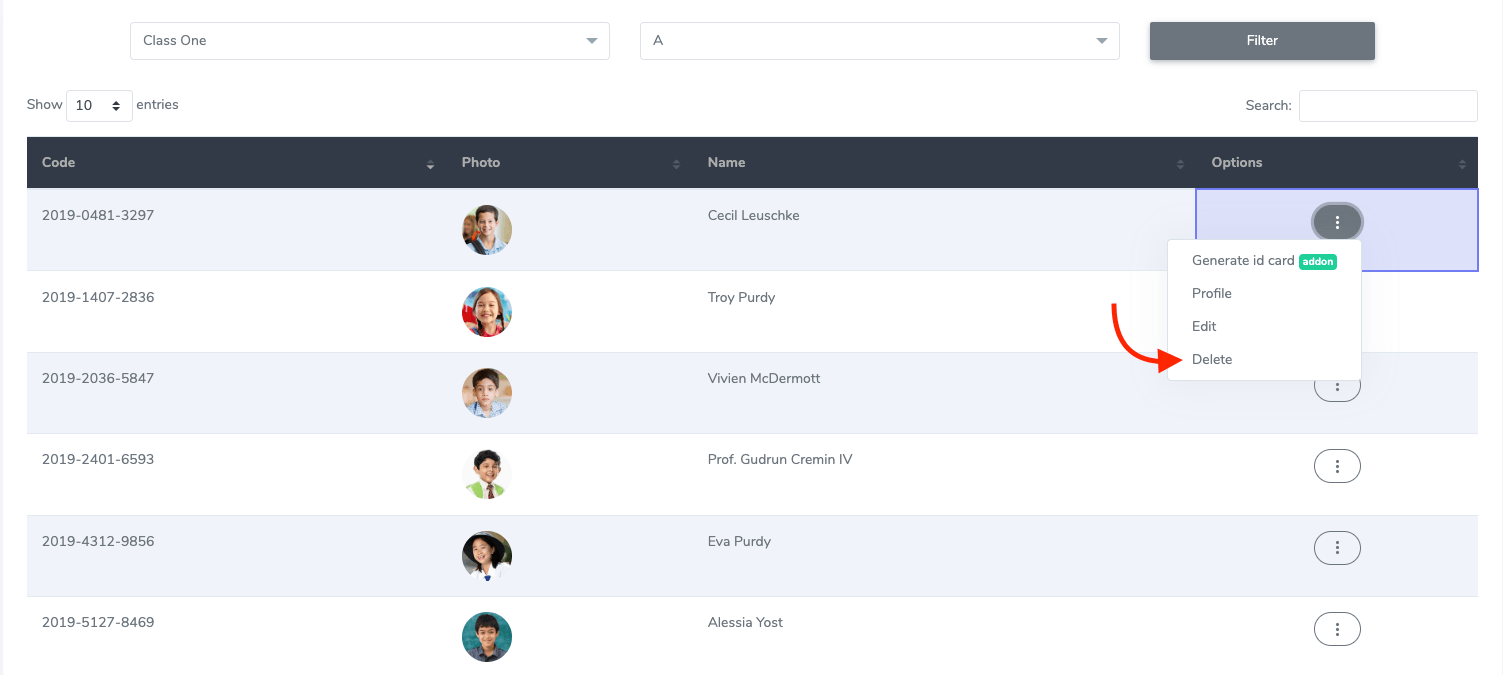 Ekattor Deleting Student Profile